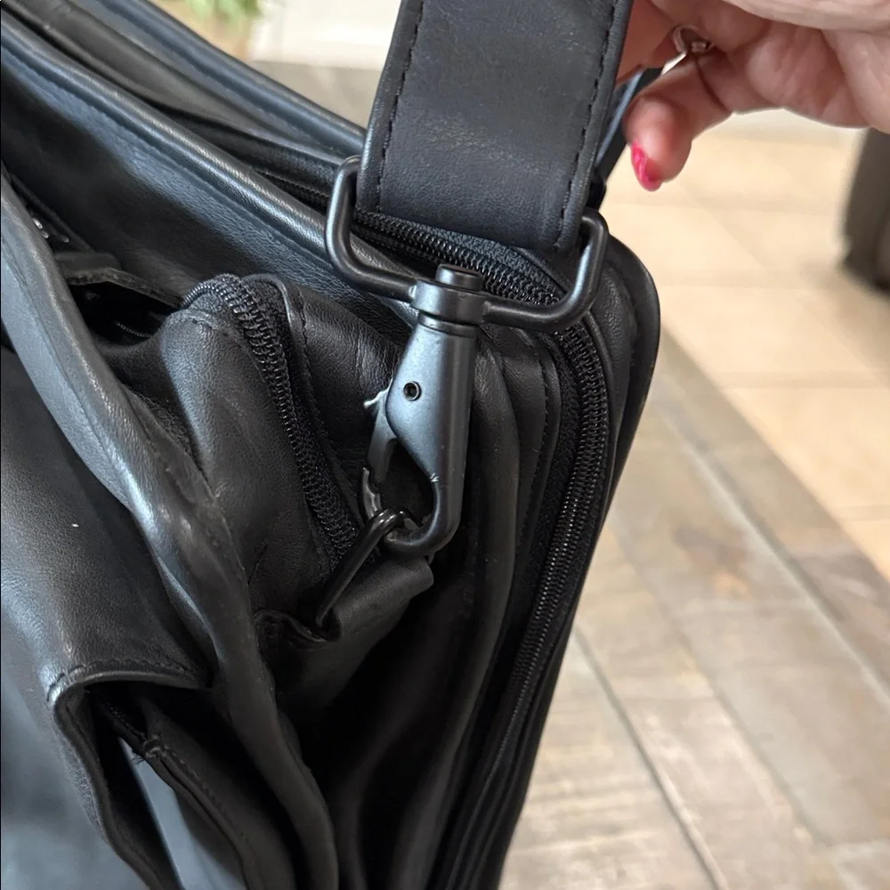 VTG Franklin Quest 1465-6117 Full Grain Nappa Leather Briefcase Black - Korea